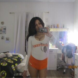 White and Orange Hooters Outfit